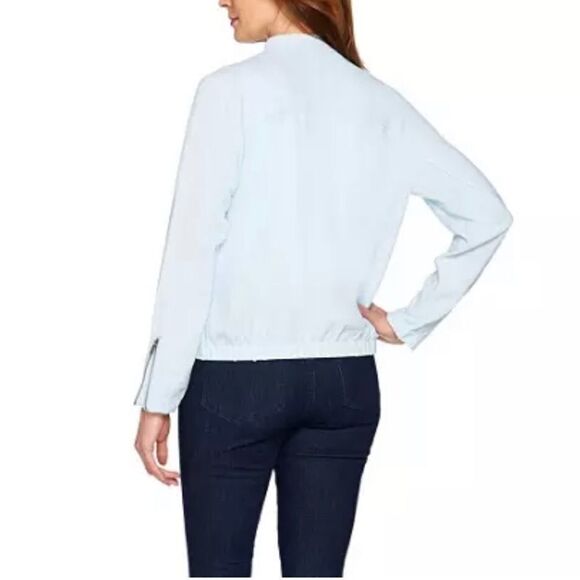 Lisa Rinna Zip Front Textured Bomber Jacket - Picture 2 of 7